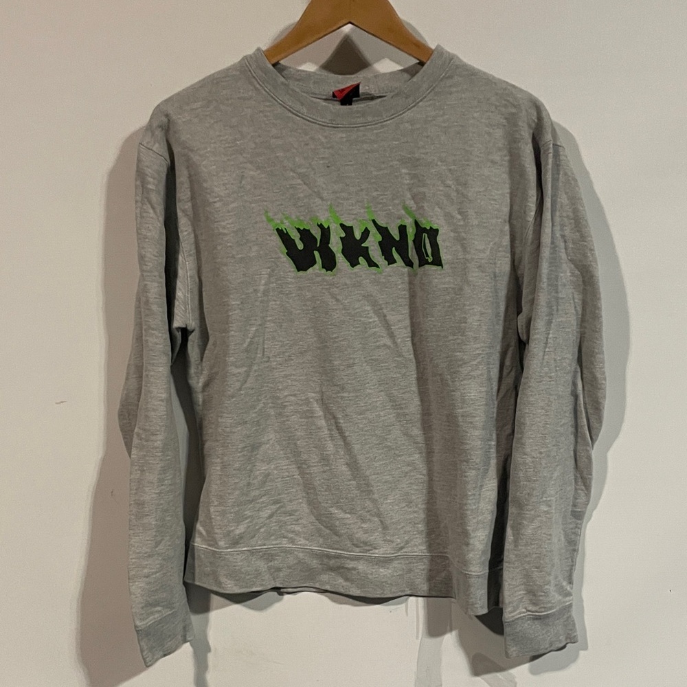 Gray WKND Sweatshirt with Green Logo